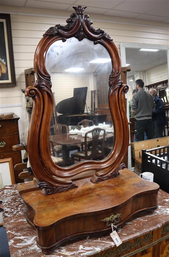 A 19th century French mahogany toilet mirror H.114cm